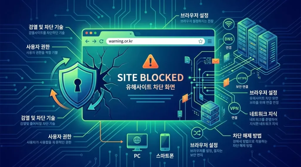 유해사이트 차단 화면