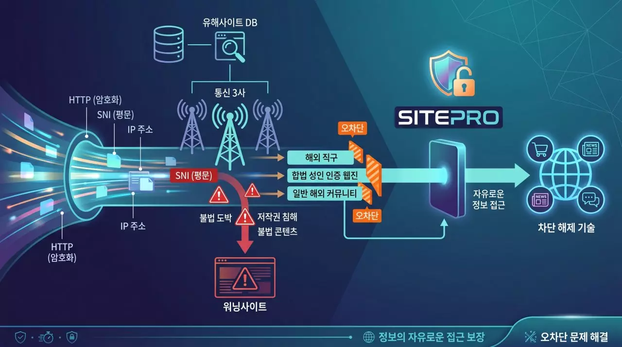유해사이트 차단 과정과 해제